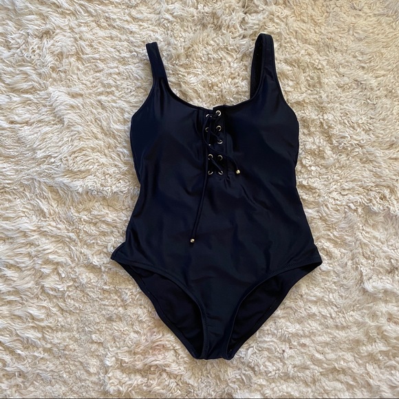 Mossimo Lace Up Front One Piece Swimsuit - Picture 2 of 8